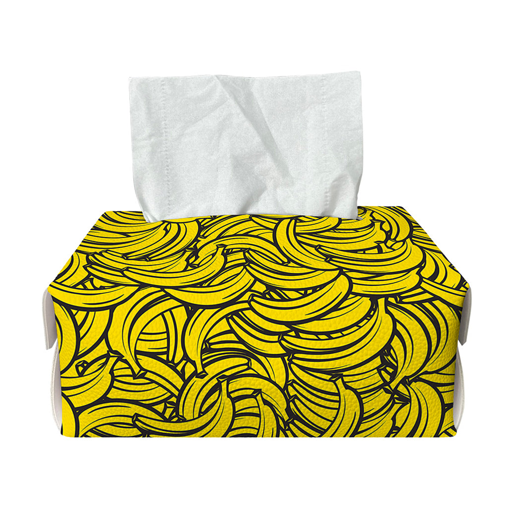 Yellow Banana Pattern Print Rectangle Tissue Box Cover