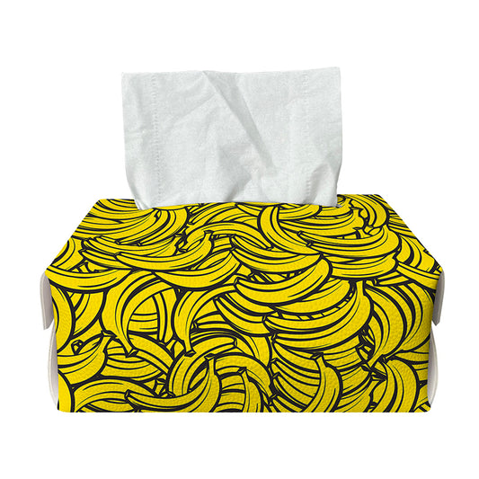 Yellow Banana Pattern Print Rectangle Tissue Box Cover