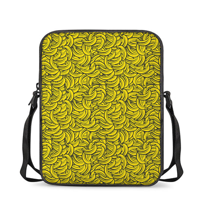 Yellow Banana Pattern Print Rectangular Crossbody Bag