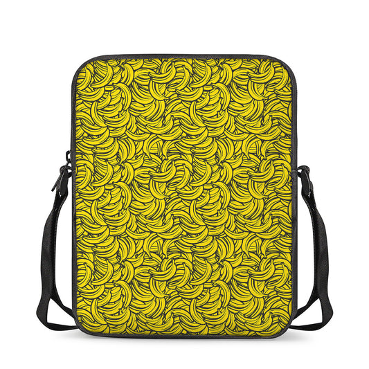 Yellow Banana Pattern Print Rectangular Crossbody Bag