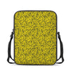 Yellow Banana Pattern Print Rectangular Crossbody Bag