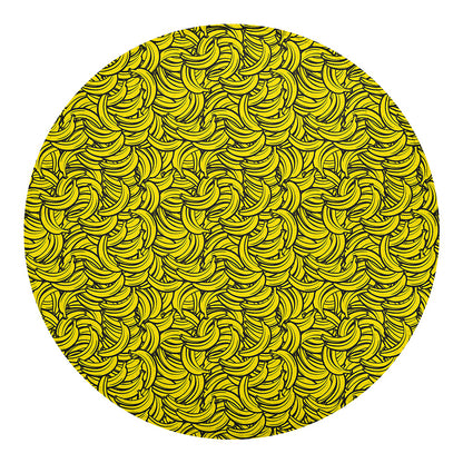 Yellow Banana Pattern Print Round Blanket