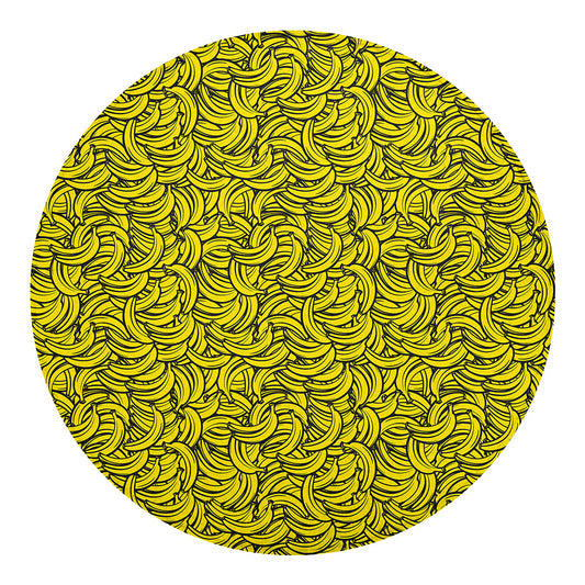 Yellow Banana Pattern Print Round Blanket