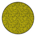 Yellow Banana Pattern Print Round Floor Mat