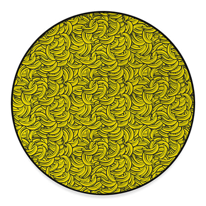 Yellow Banana Pattern Print Round Floor Mat