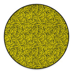 Yellow Banana Pattern Print Round Floor Mat