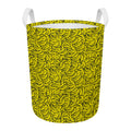 Yellow Banana Pattern Print Round Laundry Basket