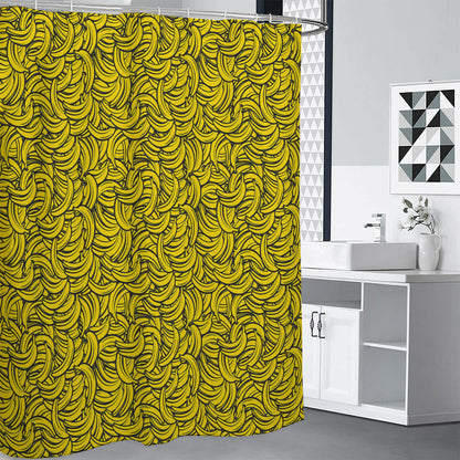 Yellow Banana Pattern Print Shower Curtain
