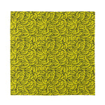Yellow Banana Pattern Print Silk Bandana