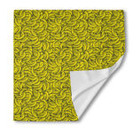Yellow Banana Pattern Print Silk Bandana