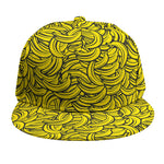 Yellow Banana Pattern Print Snapback Cap