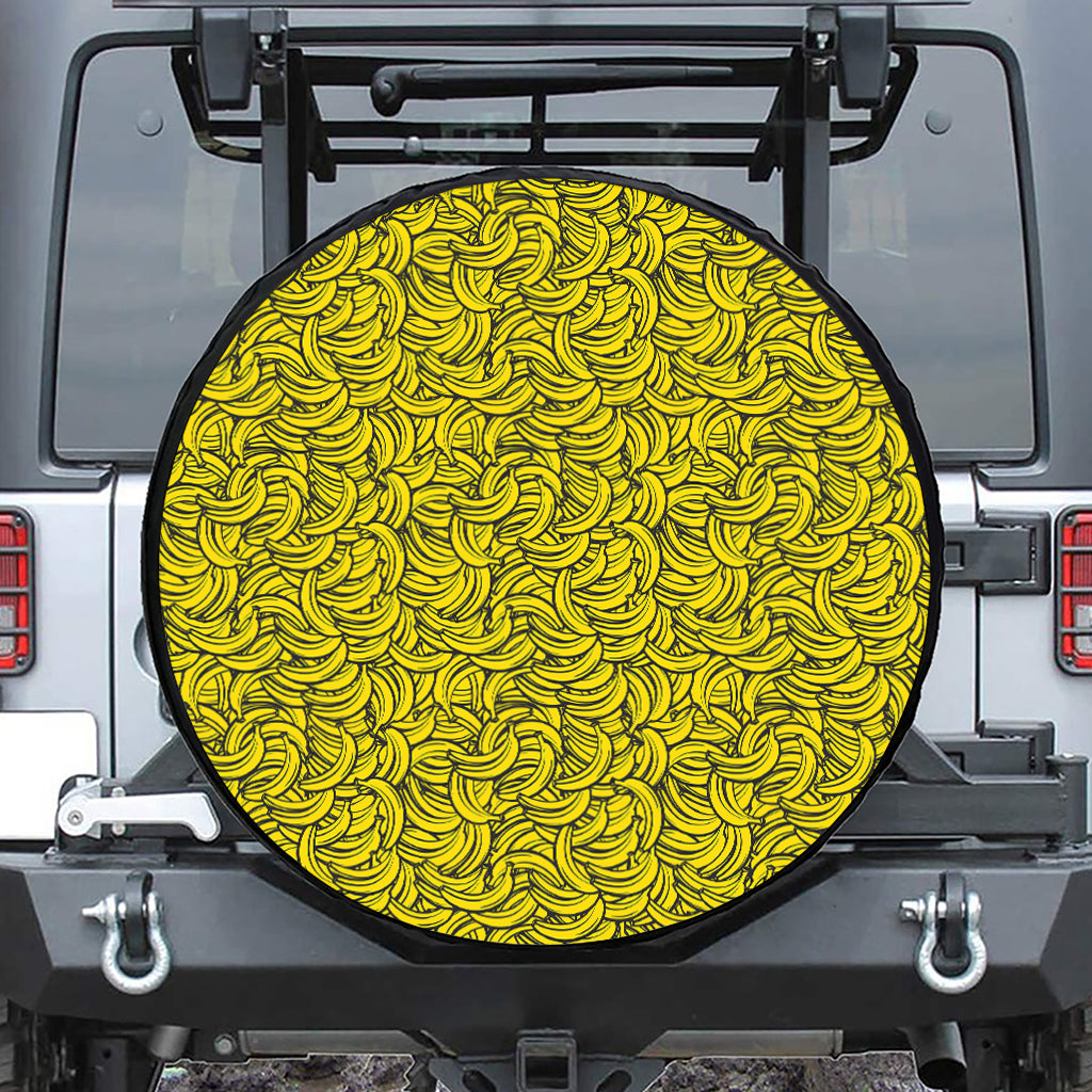 Yellow Banana Pattern Print Tire Cover