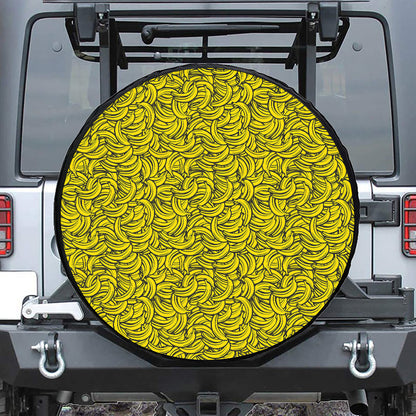 Yellow Banana Pattern Print Tire Cover