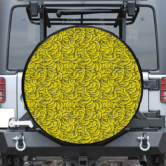 Yellow Banana Pattern Print Tire Cover