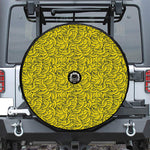 Yellow Banana Pattern Print Tire Cover With Camera Hole