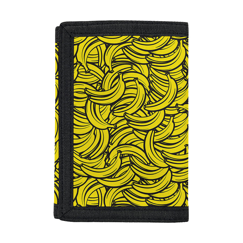 Yellow Banana Pattern Print Trifold Wallet