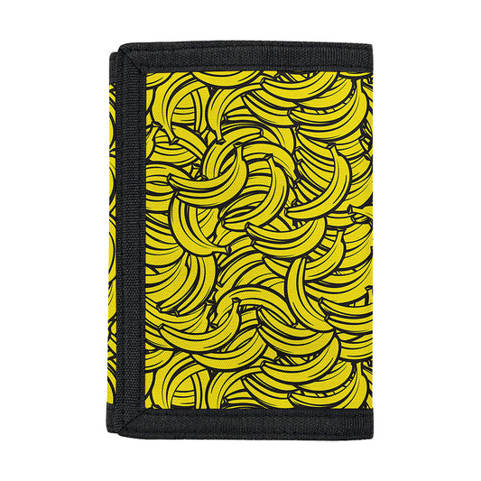 Yellow Banana Pattern Print Trifold Wallet