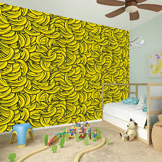 Yellow Banana Pattern Print Wall Sticker