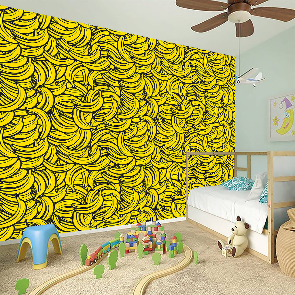 Yellow Banana Pattern Print Wall Sticker
