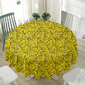 Yellow Banana Pattern Print Waterproof Round Tablecloth