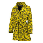 Yellow Banana Pattern Print Women's Bathrobe