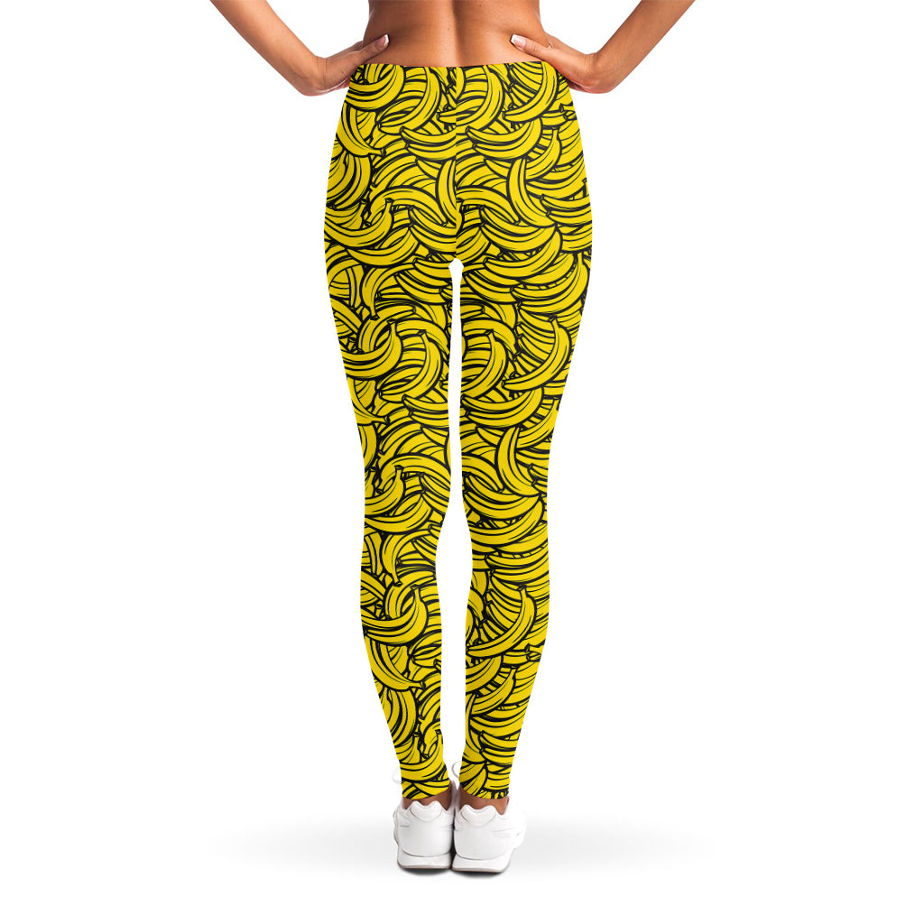 Yellow Banana Pattern Print Women's Leggings