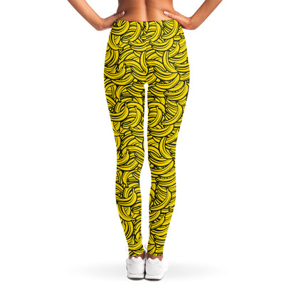 Yellow Banana Pattern Print Women's Leggings