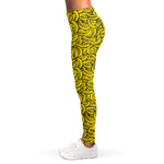 Yellow Banana Pattern Print Women's Leggings