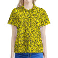 Yellow Banana Pattern Print Women's Polo Shirt