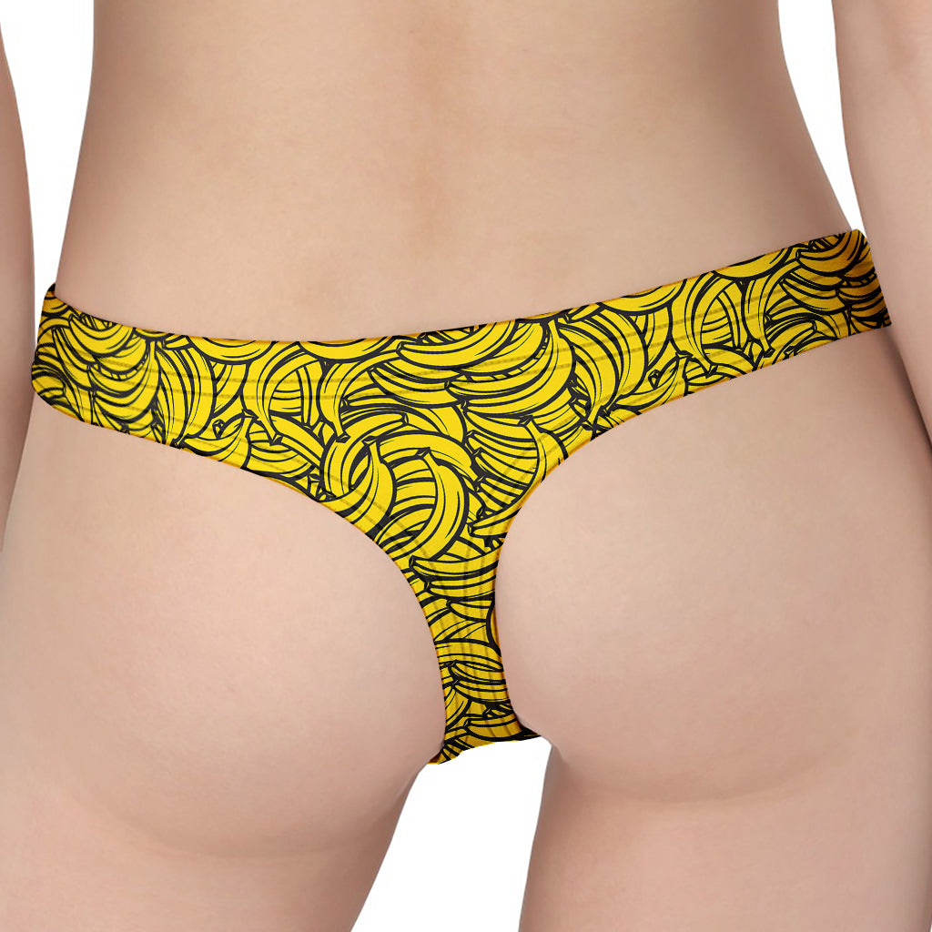 Yellow Banana Pattern Print Women's Thong