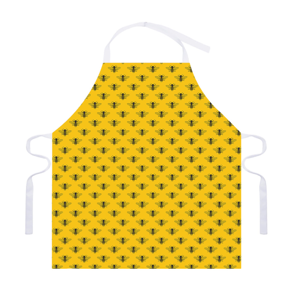 Yellow Bee Pattern Print Adjustable Apron