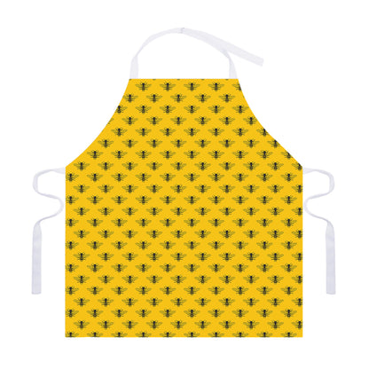 Yellow Bee Pattern Print Adjustable Apron