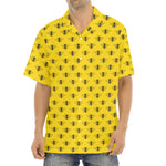 Yellow Bee Pattern Print Aloha Shirt