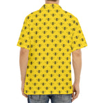 Yellow Bee Pattern Print Aloha Shirt
