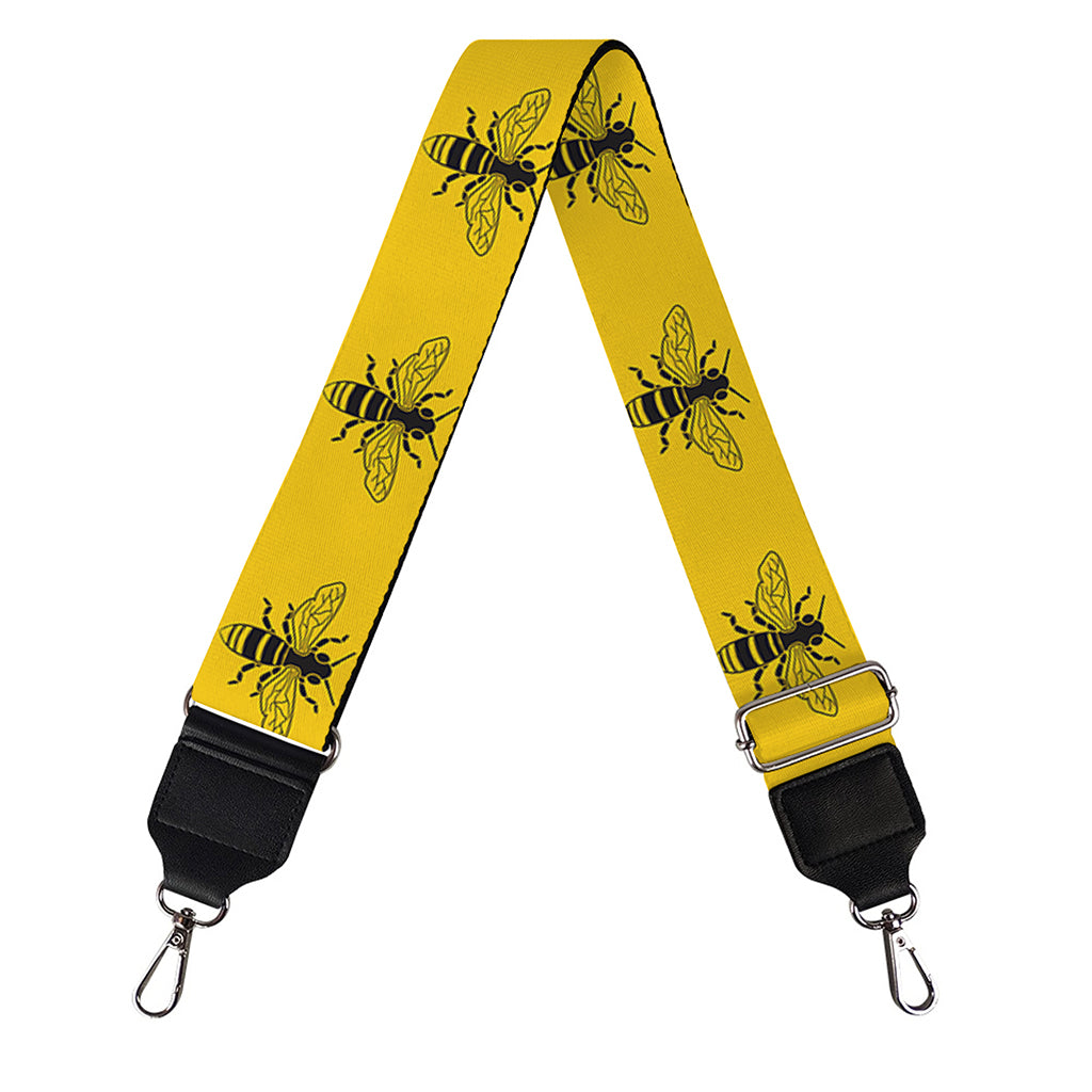 Yellow Bee Pattern Print Bag Strap