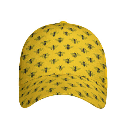 Yellow Bee Pattern Print Baseball Cap