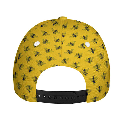 Yellow Bee Pattern Print Baseball Cap