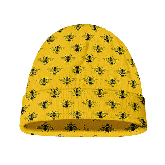 Yellow Bee Pattern Print Beanie