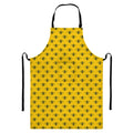 Yellow Bee Pattern Print Bib Apron With Pocket