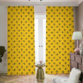 Yellow Bee Pattern Print Dimout Pencil Pleat Curtains