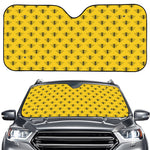 Yellow Bee Pattern Print Car Windshield Sun Shade