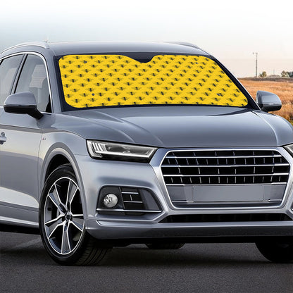 Yellow Bee Pattern Print Car Windshield Sun Shade