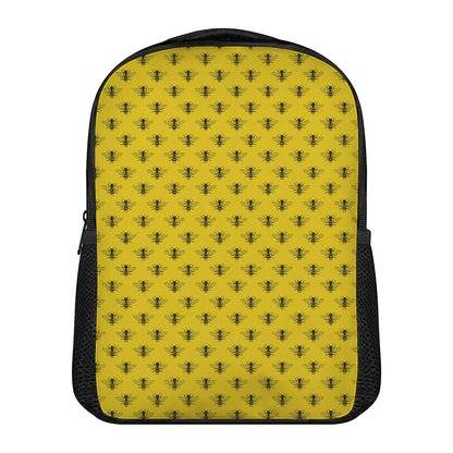 Yellow Bee Pattern Print Casual Backpack