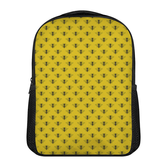 Yellow Bee Pattern Print Casual Backpack