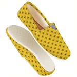 Yellow Bee Pattern Print Casual Shoes
