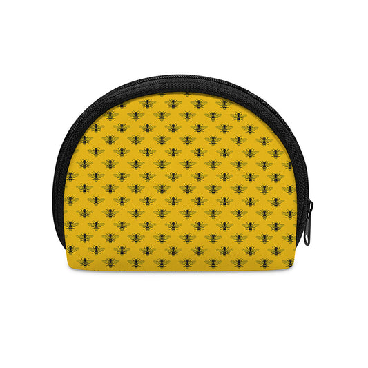 Yellow Bee Pattern Print Coin Purse
