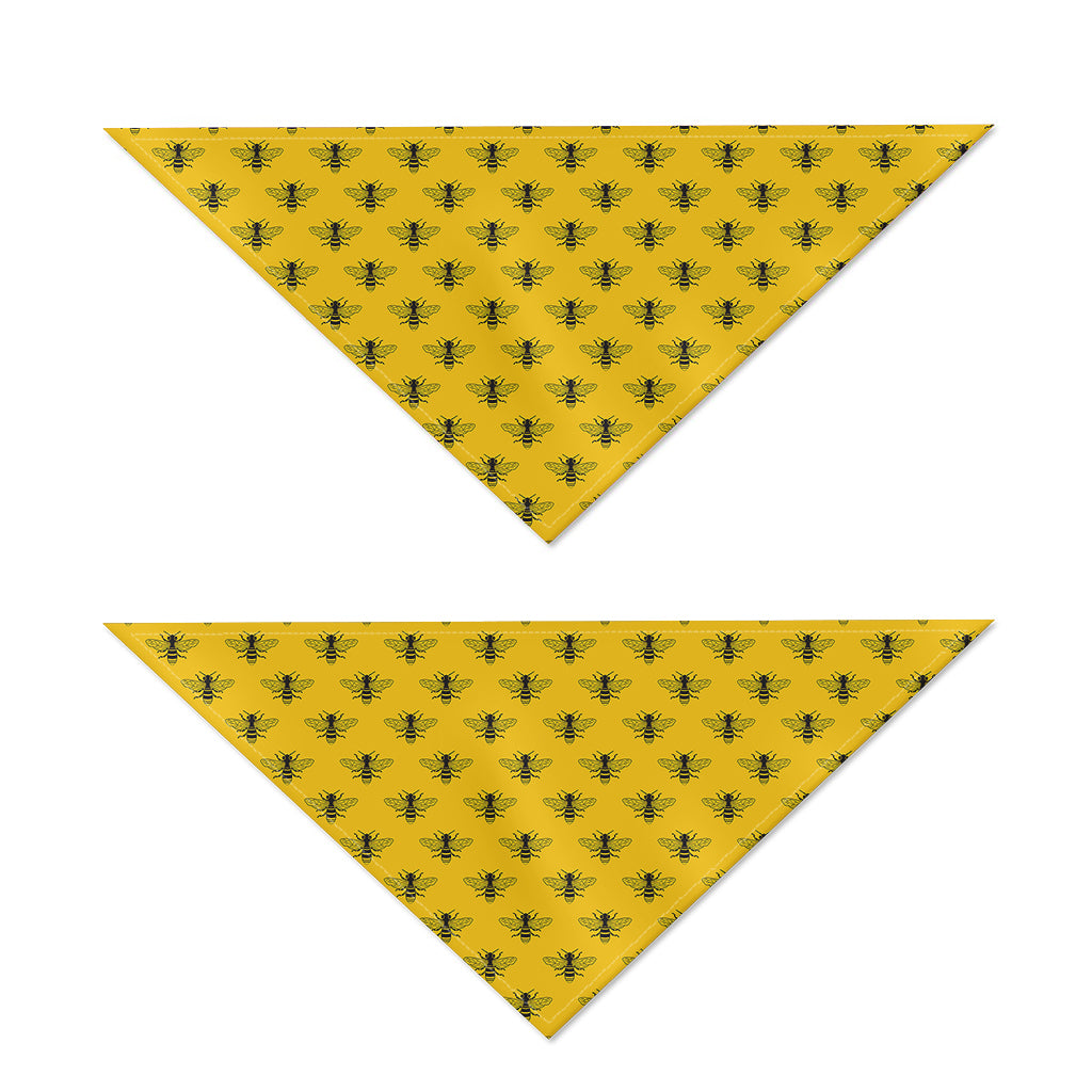 Yellow Bee Pattern Print Dog Bandana