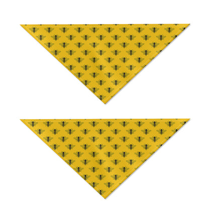Yellow Bee Pattern Print Dog Bandana