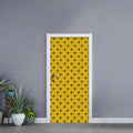 Yellow Bee Pattern Print Door Sticker
