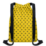 Yellow Bee Pattern Print Drawstring Backpack